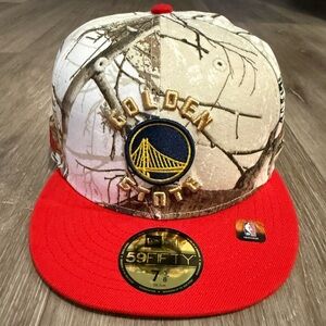 Golden State Warriors Realtree 59FIFTY Fitted Hat Camouflage Camo Size 7 3/8